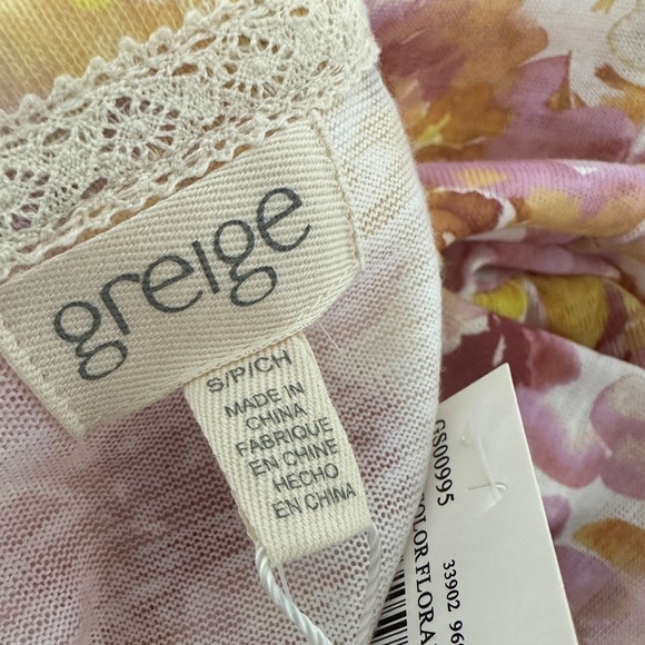 Greige Boutique Yellow/Pink Floral Print Ruffled Blouse Top NWT - Picture 8 of 9